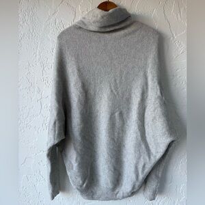 All Saints Light Grey Knit Sweater Oversized Ribbed sz L
